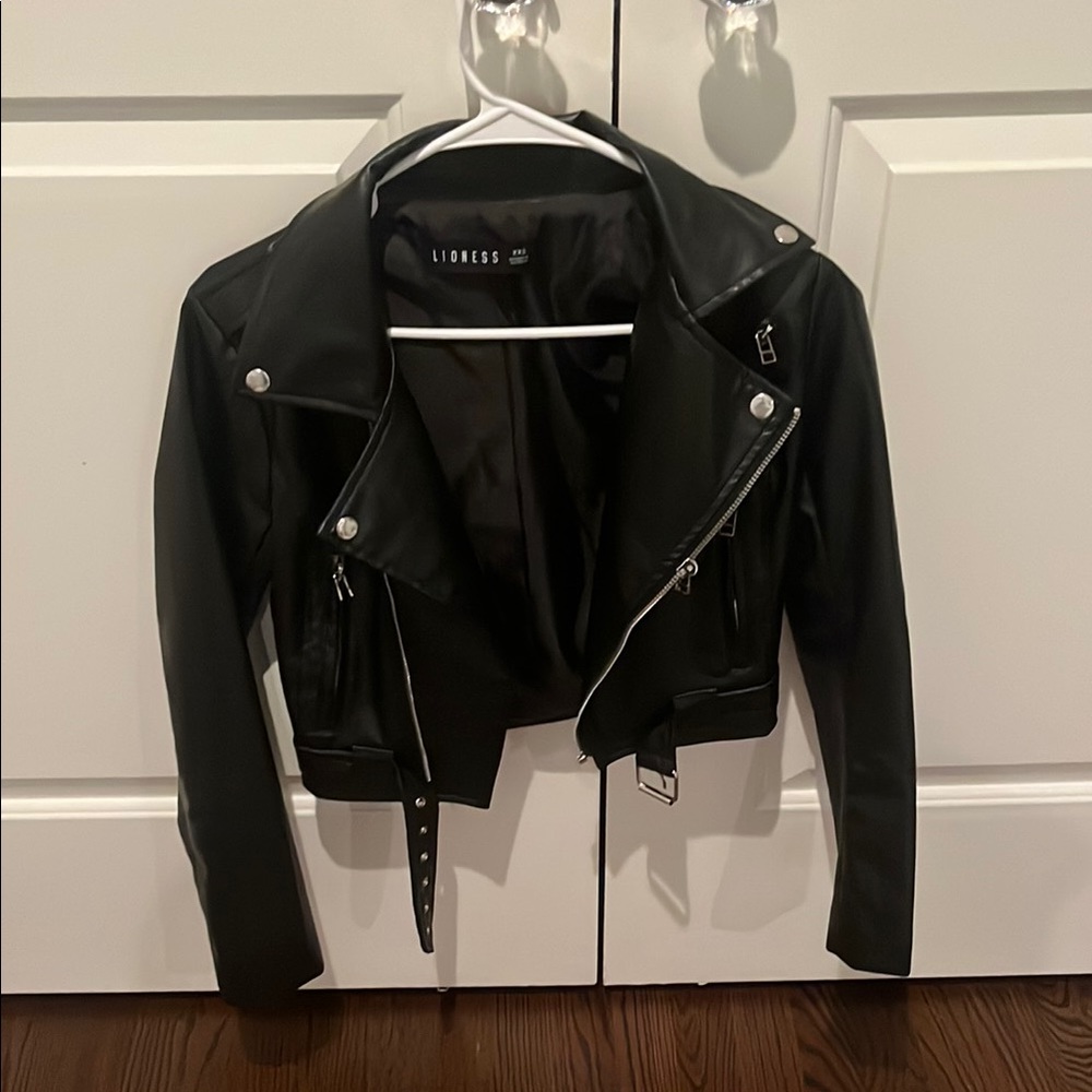 Lioness Black Faux Leather Moto Jacket